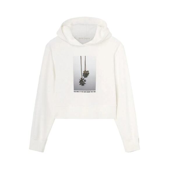 Palm Angels NWT Mirage Fitted Hoody in Off White Light Grey - Picture 1 of 16